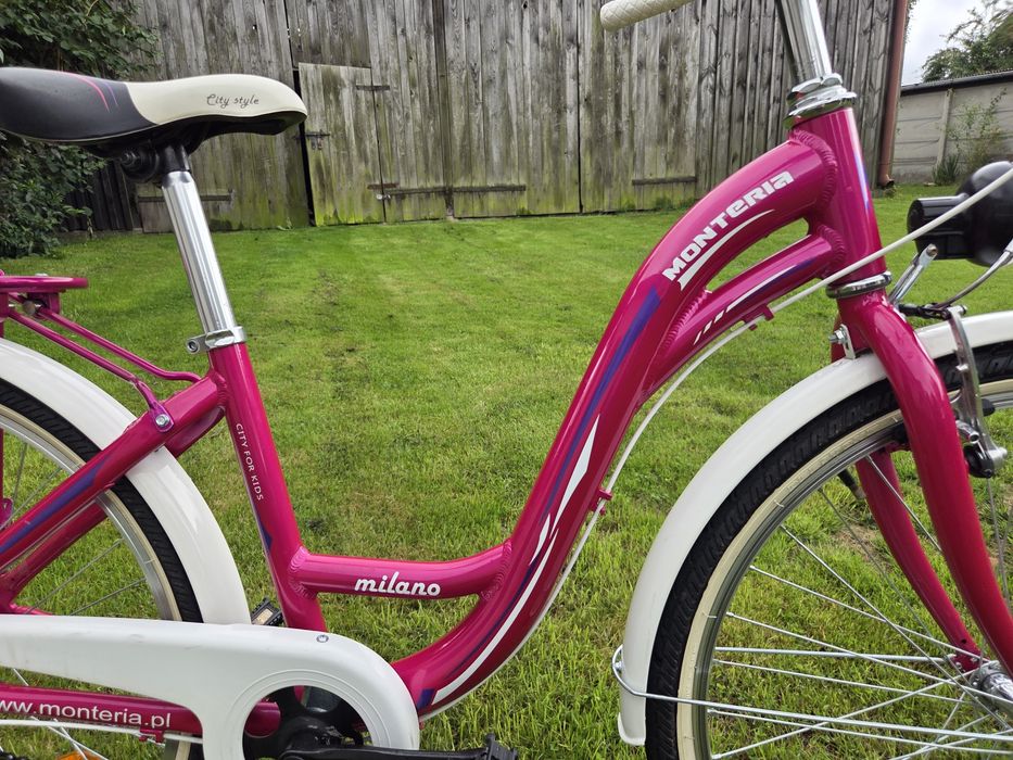 Rower dziecięcy Milano 24" Różowo-Biały