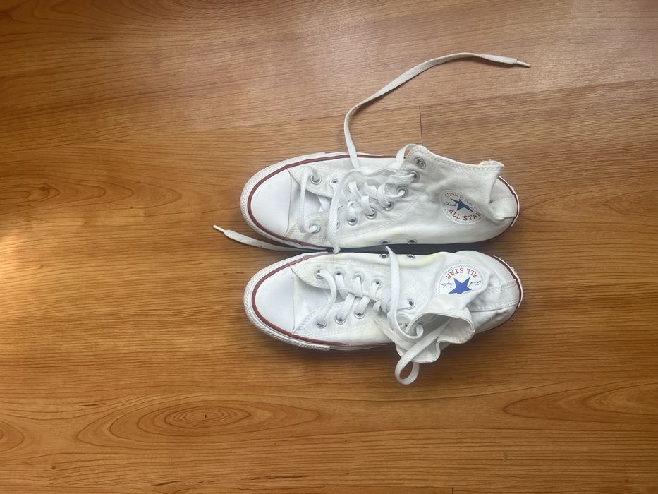 Жіночі кеди Converse All Star високі білі текстиль Кросівки Конверси