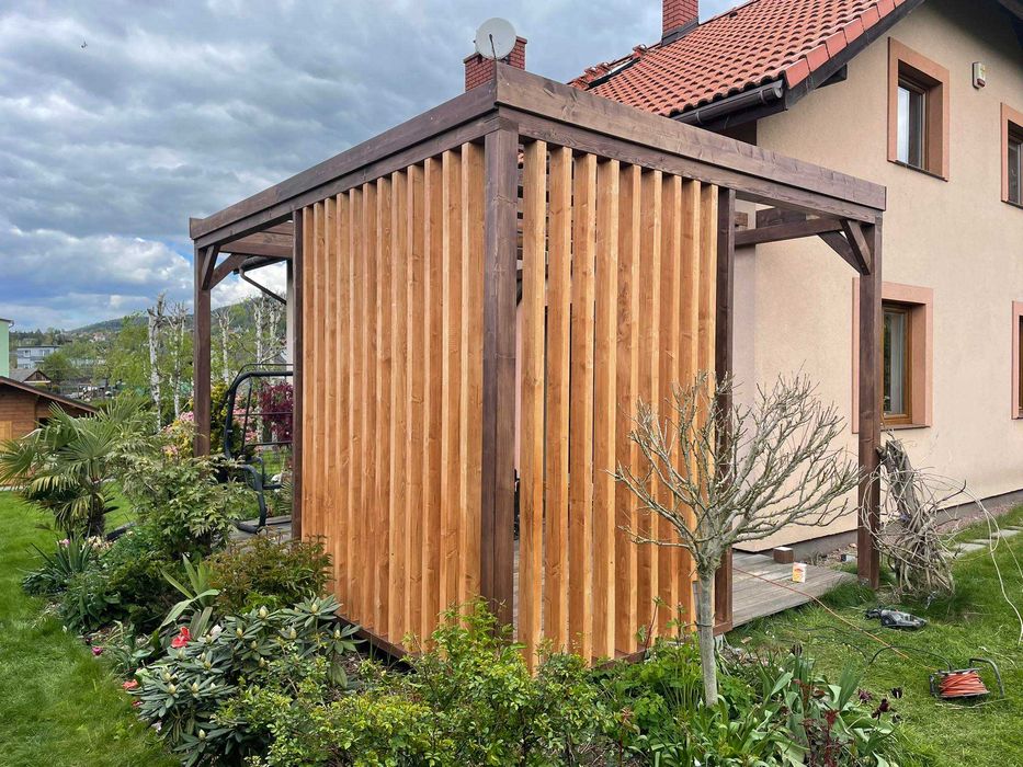 Drewniana pergola, zadaszenie tarasu, wiata, altana PRODUCENT