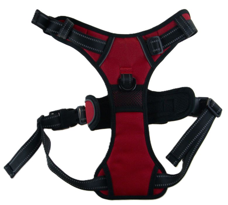 PHOEPET Szelki dla psa, odblaskowa kamizelka, czerwona rozm. L.