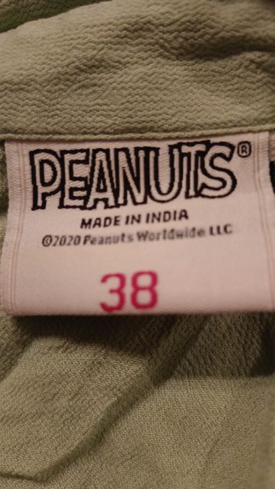 Koszula Vintage Peanuts Only rozm.38  zielona aplikacja z tyłu