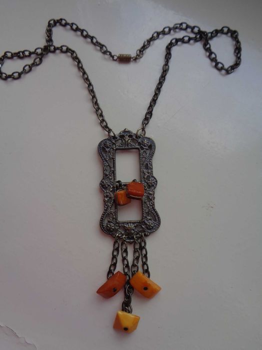 весільна етнічна прикраса Сакта бурштин Балтія 7см