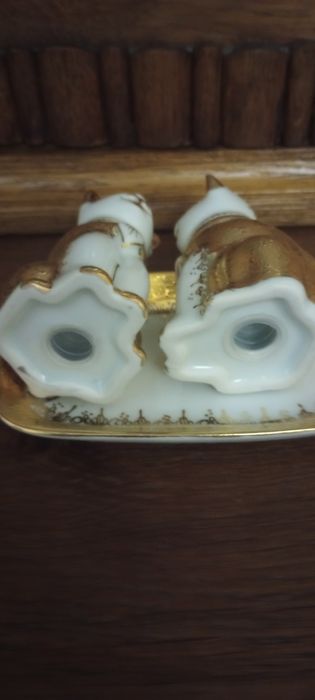 Przyprawniki porcelana pozłacana 24k