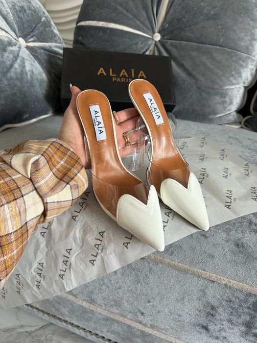 Молочные белые туфли Alaia 35,36,37,38,39