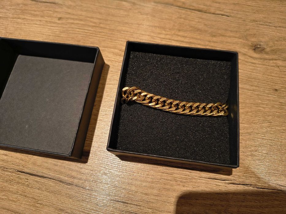 męska złota BRANSOLETA na nadgarstek GRUBA !