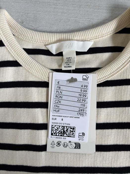 Krótki top na ramiączkach crop top H&M rozmiar S