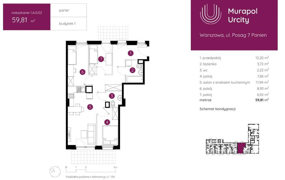 NOWE 4 pokoje | 60 m² | Parter | Biuro / Gabinet / Mieszkanie | Posag 7 Panien | od XII 2026