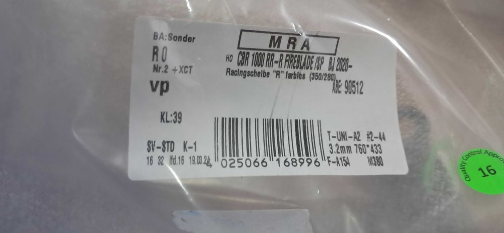 Vidro MRA Honda CBR 1000 RR-R 2020+