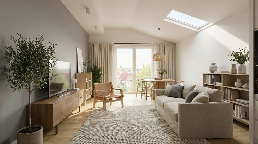 Wysokie przestronne mieszkanie z balkonem 16m2 +MP w hali