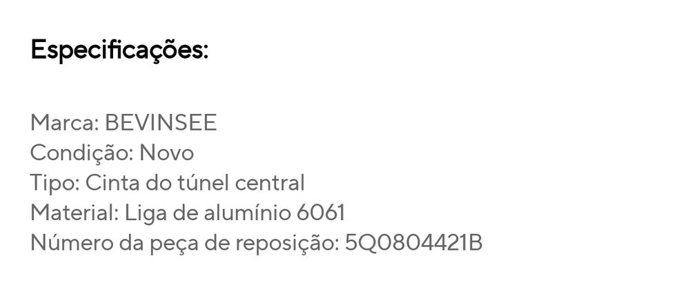 Cinta Reforço Chassi (MQB) Audi S3/Cupra/Golf GTI...