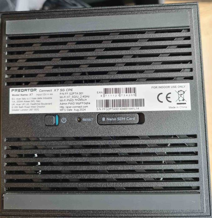 Роутер wi-fi7 Acer Predator Connect X7 5G CPE