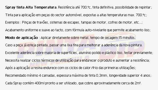 Tinta de Alta Temperatura Pinta Dip - Várias Cores