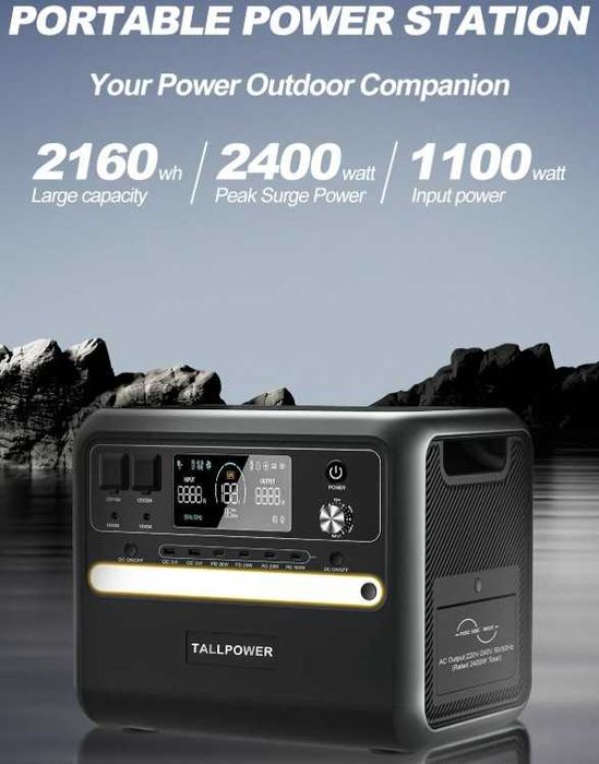 Estação Energia Tallpower 2400W MPPT 500W 2160Wh LifePo4