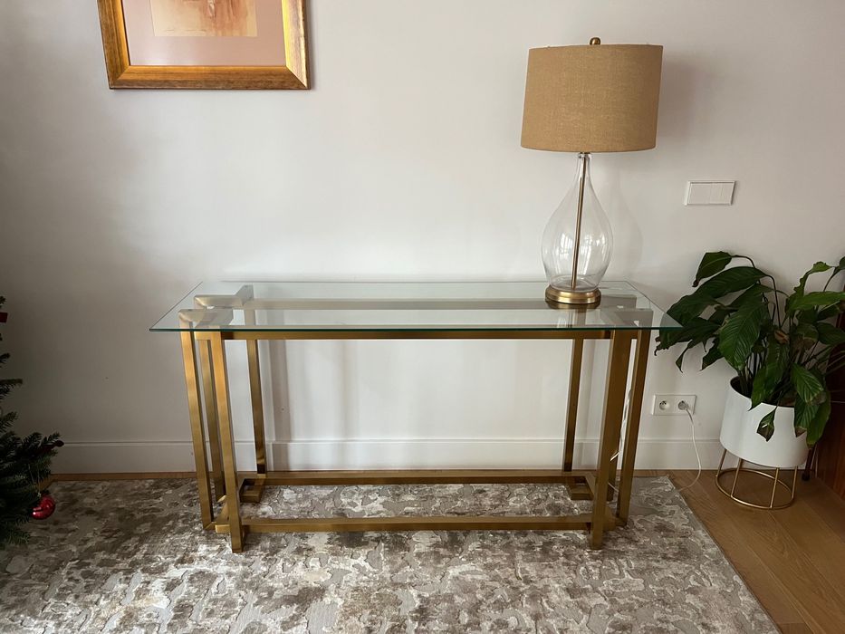Konsola CLARA ze szklanym blatem