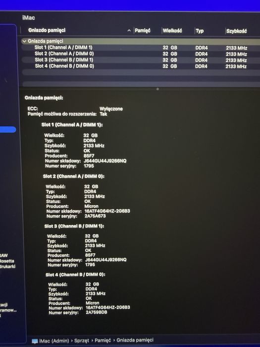 iMac 27″ 5K (2020) i9/128GB/500SSD/5700XT 16GB • stan bdb • full box