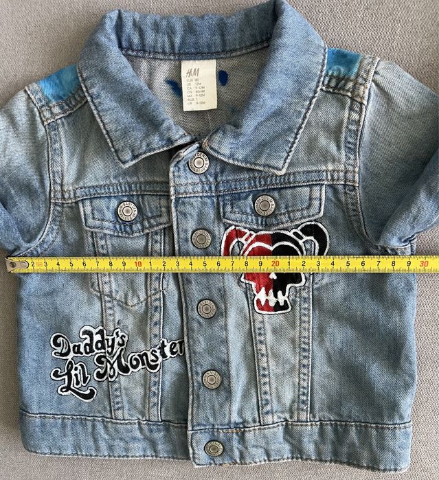 Kurtka jeansowa H&M custom ręcznie malowana r.80