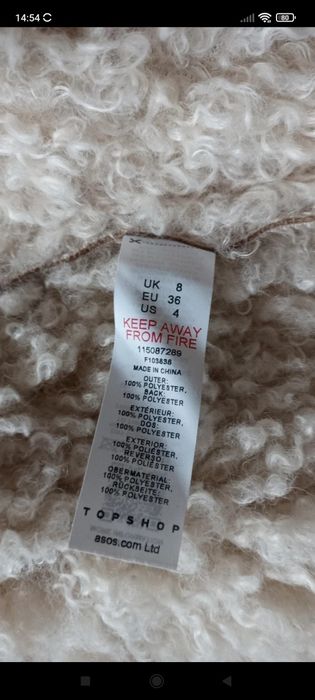 Kurtka, płaszcz z kożuszkiem Topshop