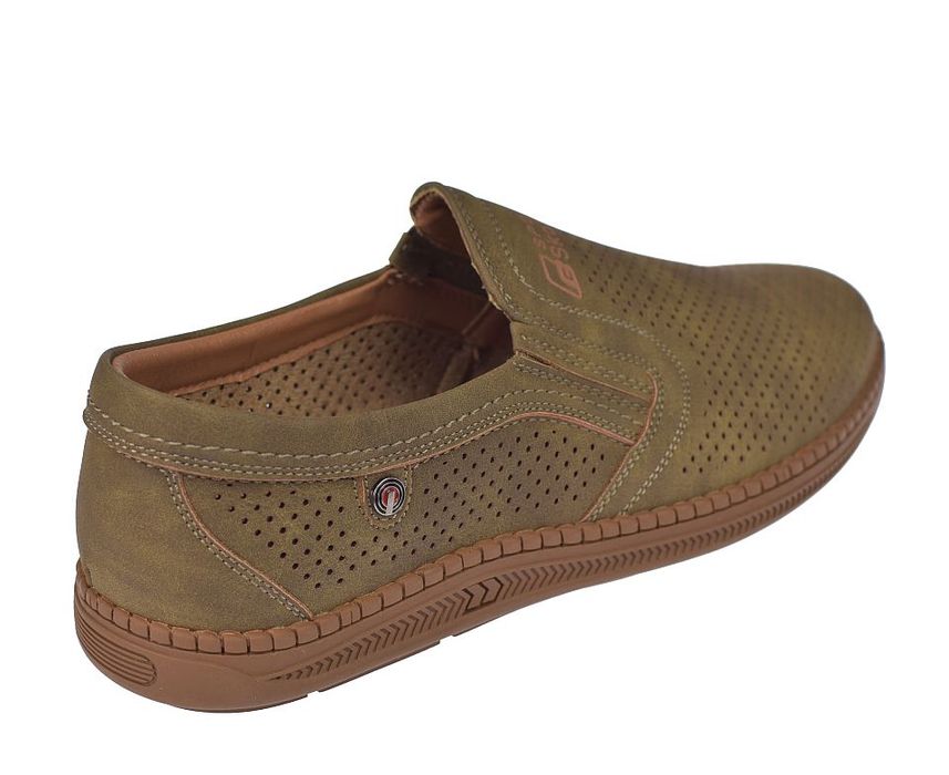 Mokasyny męskie półbuty khaki P-4-7034 rozmiar: 43