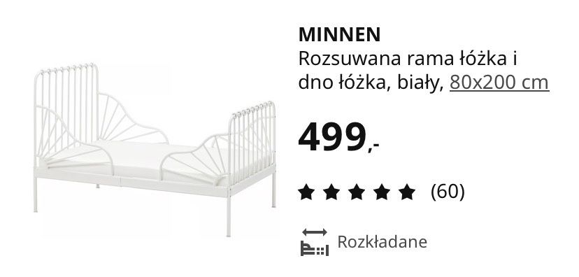 Łóżko regulowane dziecięce ikea