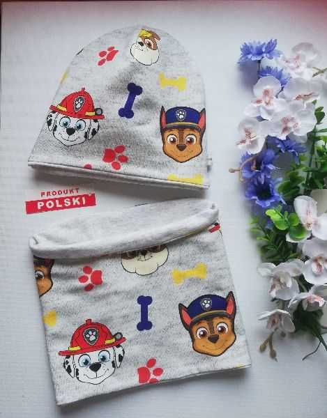 Czapka z pomponem + komin - komplet zimowy - Miki - Batman -Psi patrol