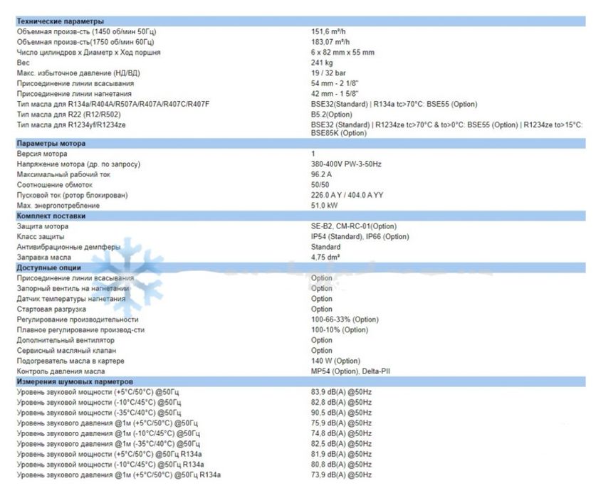 Напівгерметичний поршневий компресор Bitzer 6FE-50Y-40P