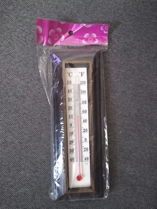 Termometr okienny wewnętrzny zewnętrzny na ścianę okno czarny