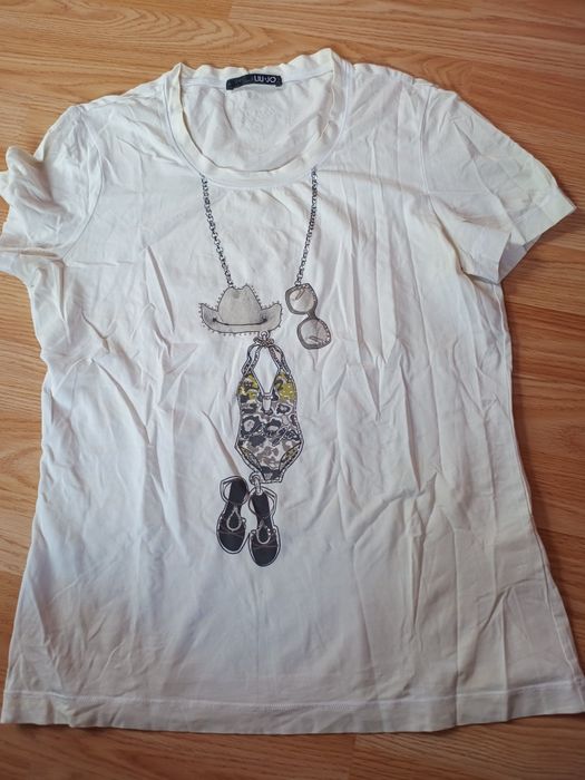 T-shirt koszulka bluzka z krótkim rękawem damska biała