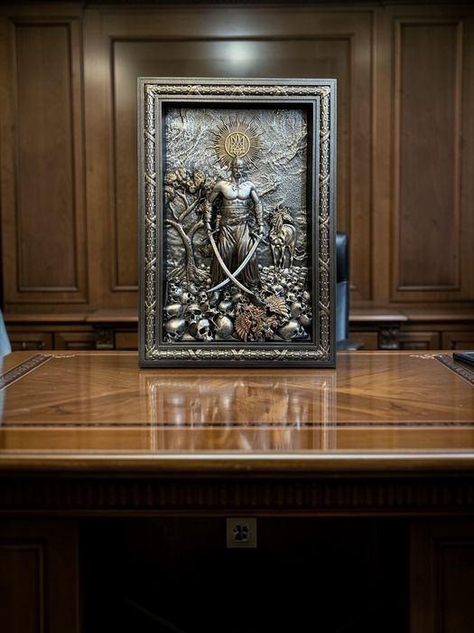 Авторська картина Козак  Мамай • дерев’яний рельєф • ручна робота