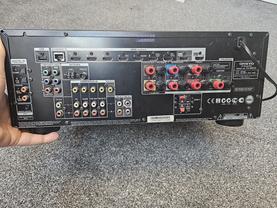 Onkyo TX-NR515 – amplituner AV 7.2 HDMI LAN USB – sprawny