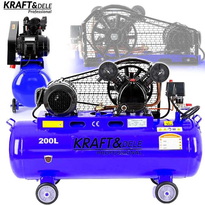 KRAFT&DELE Kompresor Olejowy Sprężarka 200l 2 Tłoki 400v 5,9km KD4063