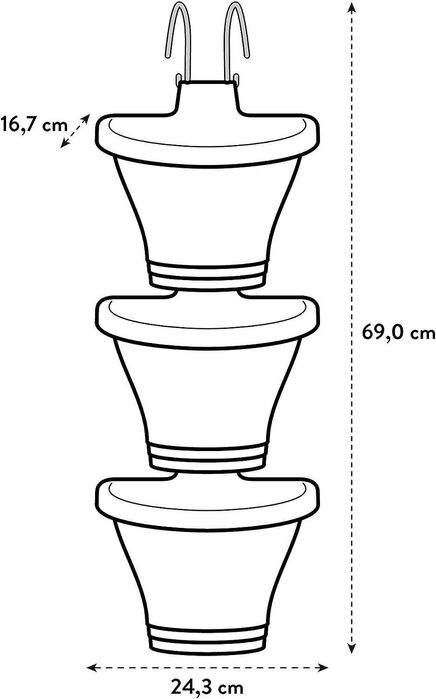Conjunto de 3 Vasos azuis Elho novos - Entrega grátis