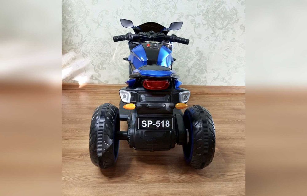 Детский электромотоцикл Spoko SP-518 трицикл синий квадроцикл
