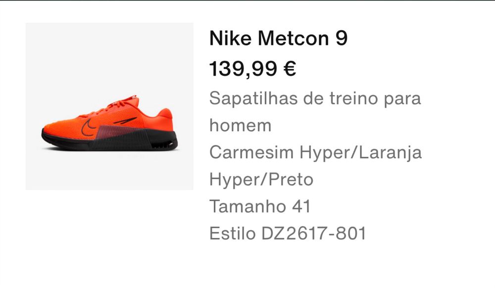 Nike Metcon 9 Homem