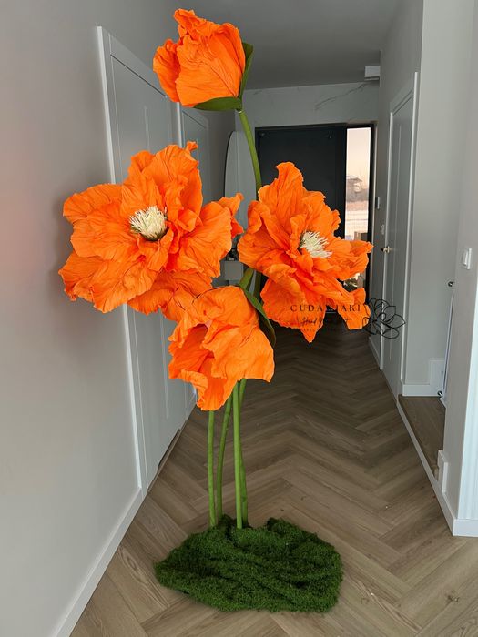 Kwiaty giga giganty z krepy urodziny wvent dekoracja