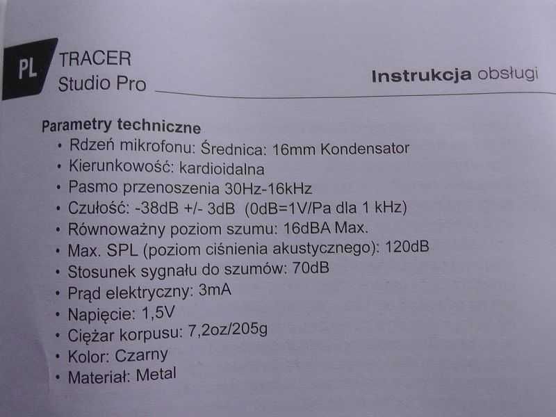 Mikrofon Studyjny STUDIO PRO Filtr Pop uchwyt