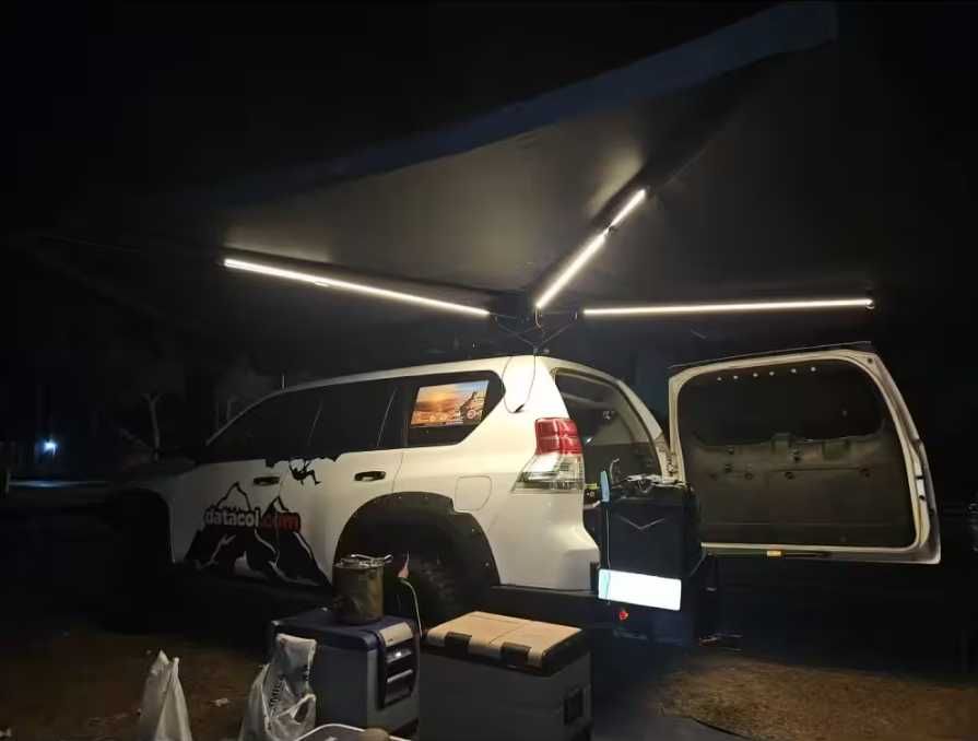 Toldo Lateral 2.5M - Awning 270º - Cinza com luz Led
