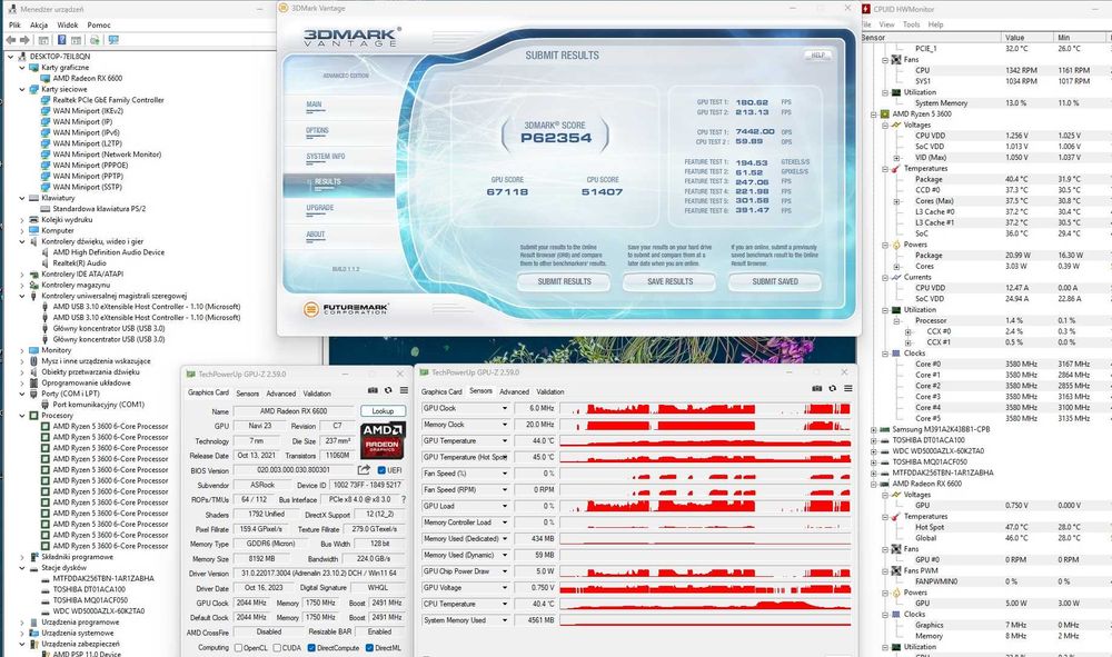 Gamingowy Ryzen 3600 +  RX6600 8GB + 32GB DDR4 + HDD + SSD
