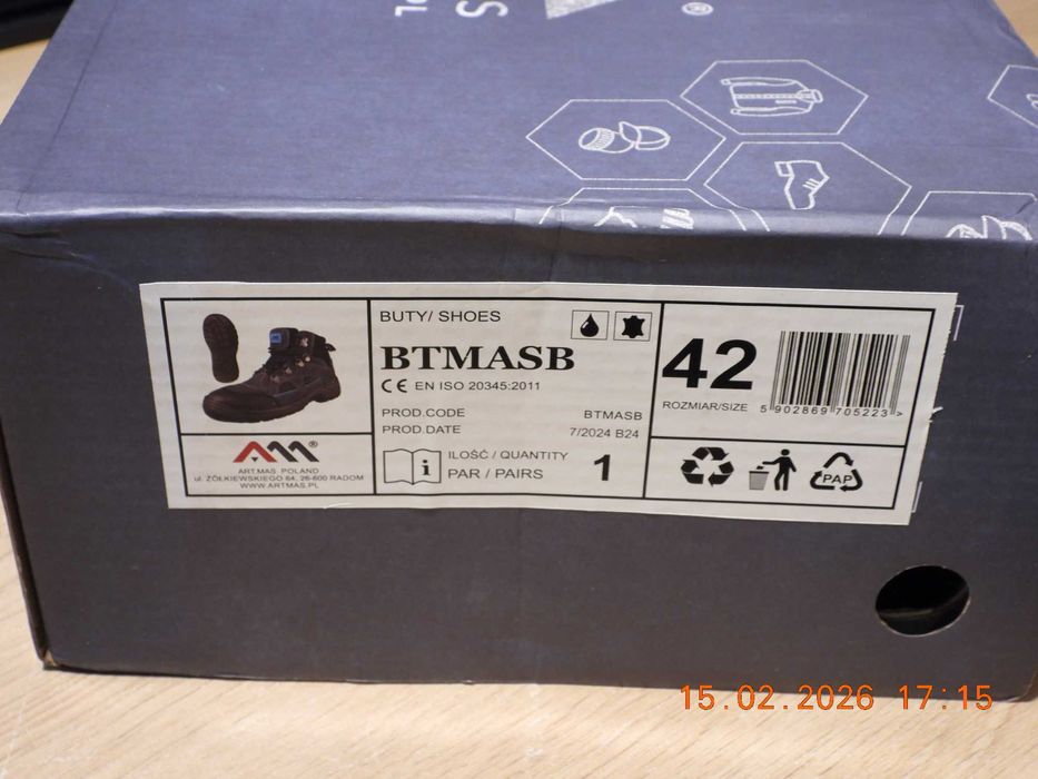 Obuwie robocze - ART MAS- BTMAS - rozm. 42  NOWE