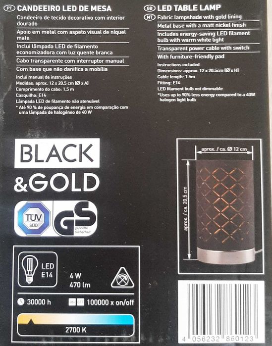 Candeeiro LED de cabeceira