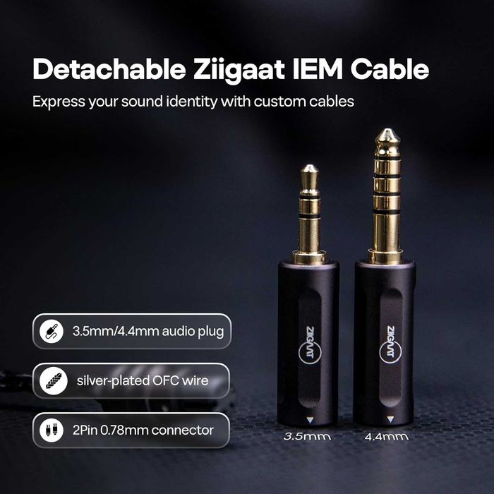 ‼️ ZiiGaat Luna - проводные арматурные IEM's наушники мониторы (6BA)