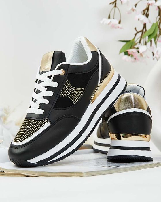 36 37 38 adidasy 39 40 41 sneakersy z cyrkoniami na grubej podeszwie