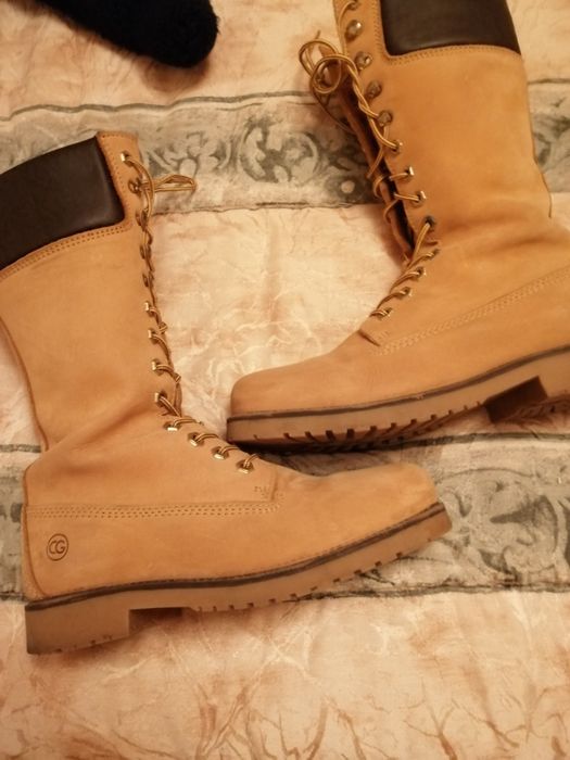 Bota Cano médio imitação camel