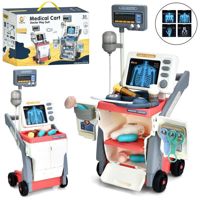Набір лікаря , звук, медична стійка з приладдям, крапельниця