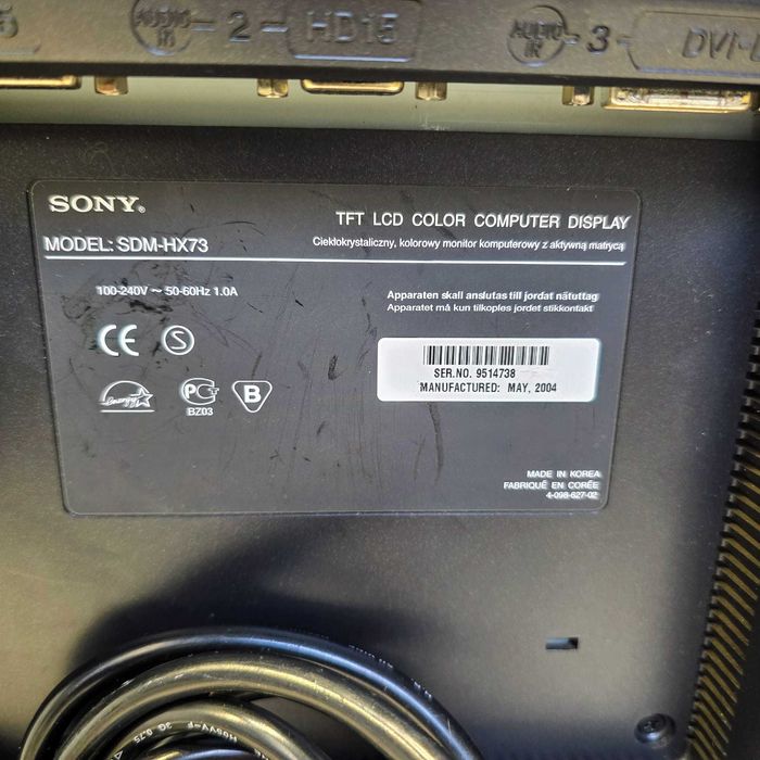 Monitor LCD Sony SDM-HX73 – 17″