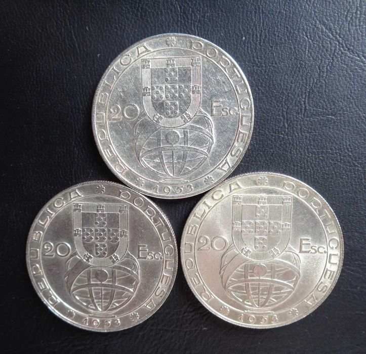 Moedas 20 Escudos Prata 1953 Renovação Financeira