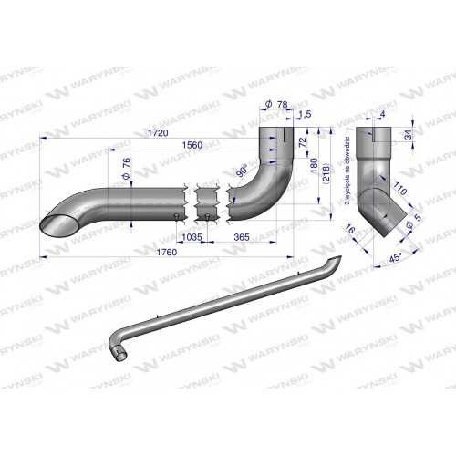 Tłumik rura wydechu inox AL164277 John Deere WARYŃSKI