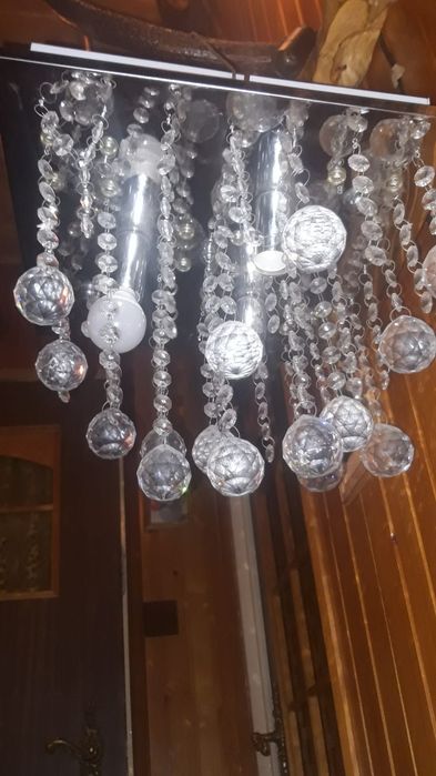 Lampa plafon z kryształkami