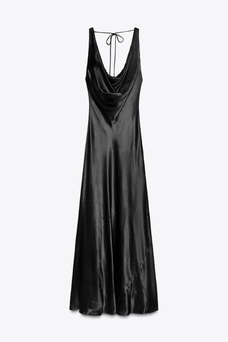 Довга атласна сукня zara s