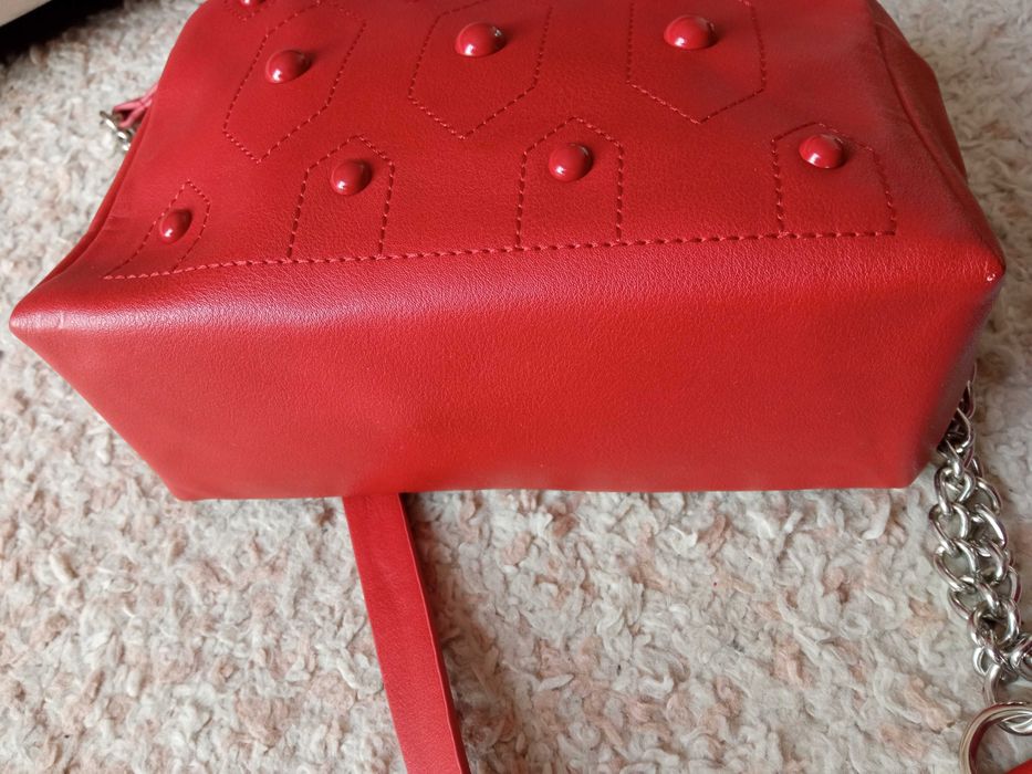 Parfois Torebka na ramię mała Kopertówka brązowa w kropki 20 x 9 x 13