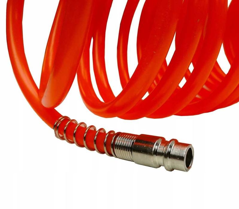 WĄŻ PNEUMATYCZNY SPIRALNY 15m Przewód Do Kompresora Ze Złączkami
